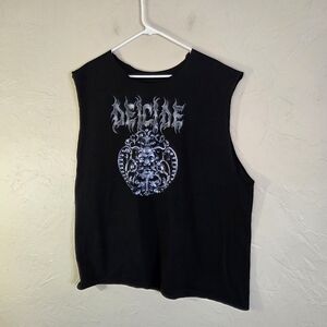Deicide Black Sleeveless Graphic T-Shirt-Metal Band Sz XL